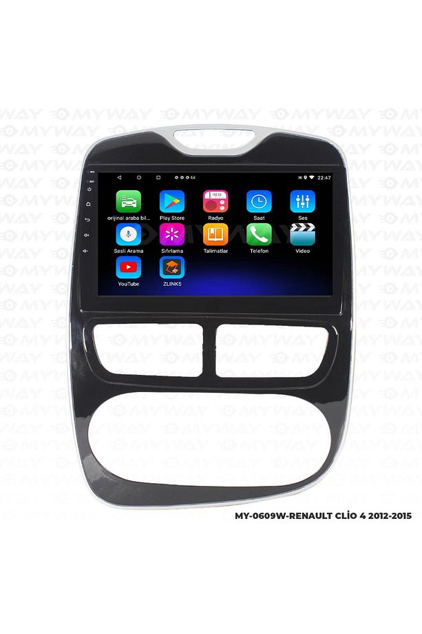 RENAULT CLİO 4 ANDROİD 12 MULTİMEDYA CARPLAY 2GB RAM+32GB HDD NAVİGASYON 2012-2015 EKRAN - 1