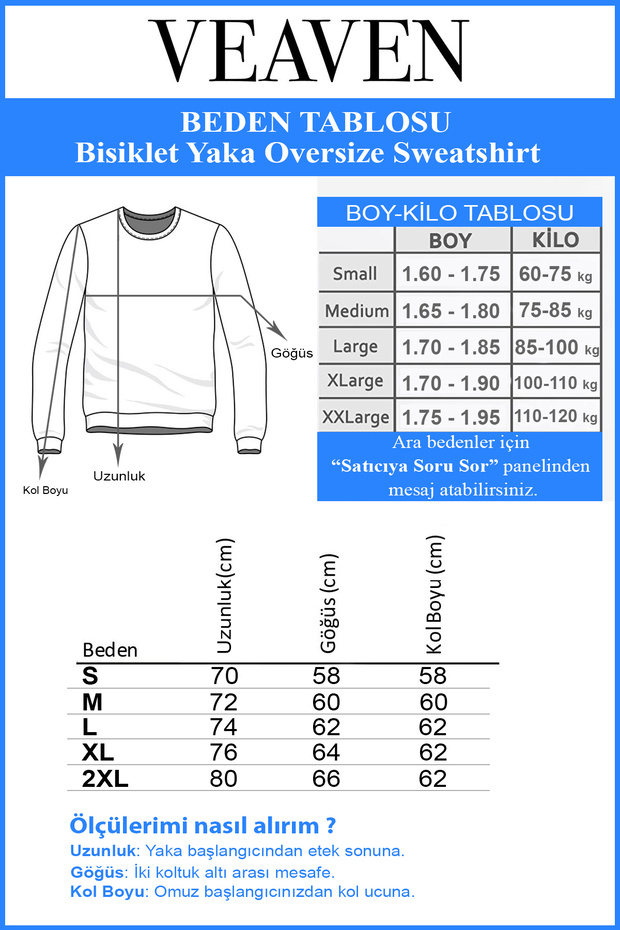 Unisex Gri Oversize Kalın Üç İplik Şardonlu Bisiklet Yaka Basic Sweatshirt - 5
