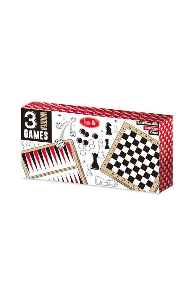 3in1 Game Set Tavla&dama&satranç Oyun Seti - 1
