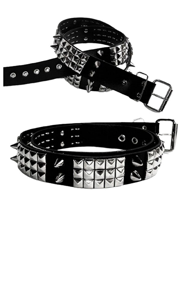 cowboy gothic punk metallica style studded belt