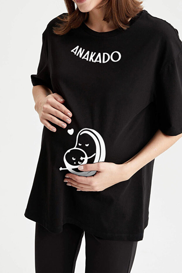 Avocado Design T-Shirt for Pregnant Women