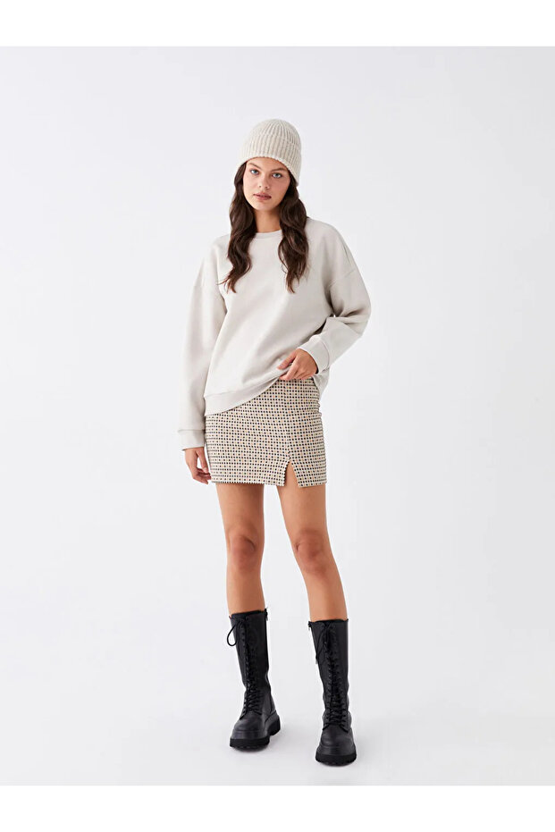 LCW Casual Ekstra Dar Fit Ekose Kadın Tüp Etek - 1