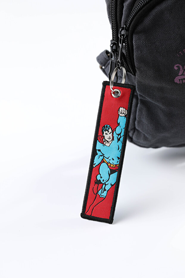 Superman Double Sided Woven Fabric Keychain