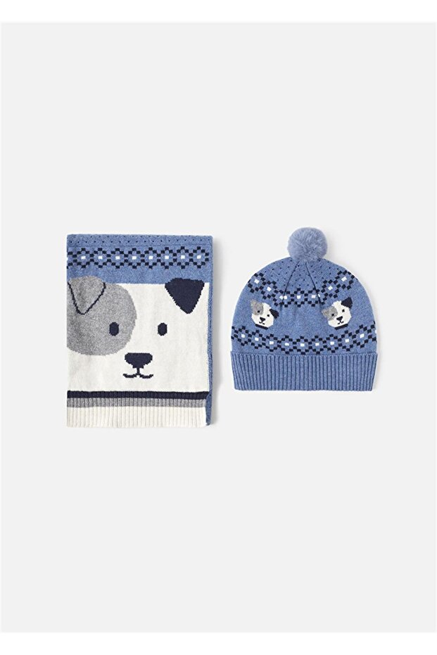 Baby Boy Scarf Beanie Set Blue 10533