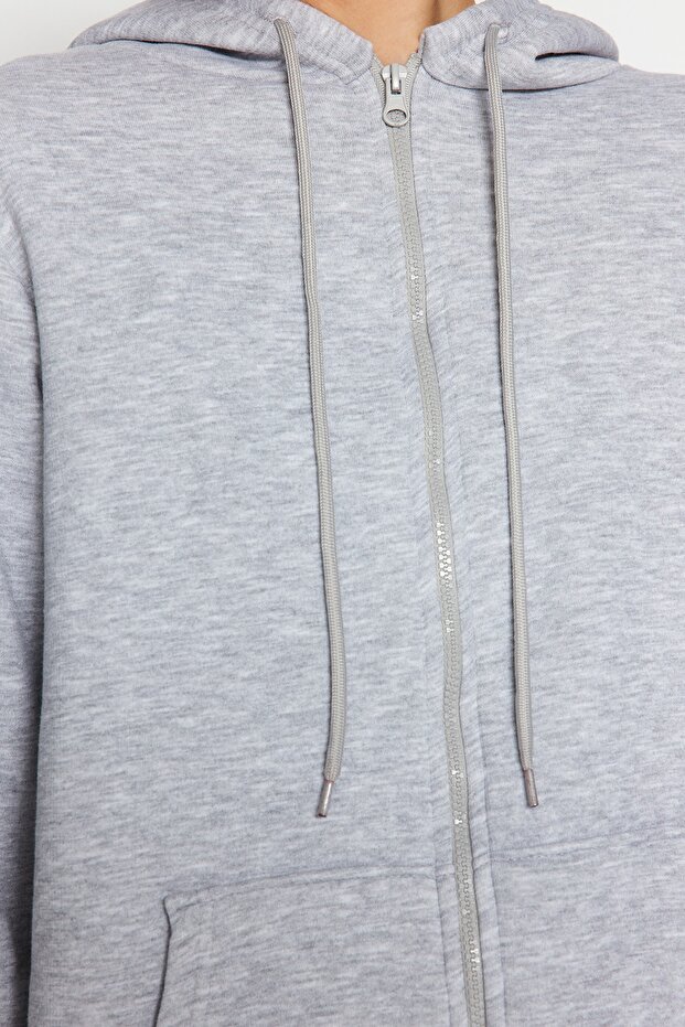 Сірий світшот з капюшоном Orme - 4