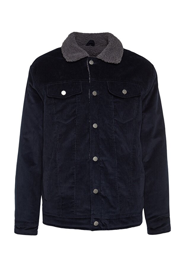 Unisex zimní bunda Navy Blue Velvet Regular Fit - TMNAW24MO00018 - 7