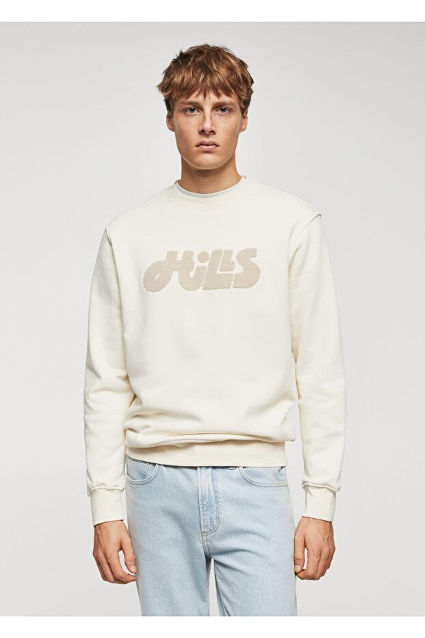 Mesajlı Pamuklu Sweatshirt - 1