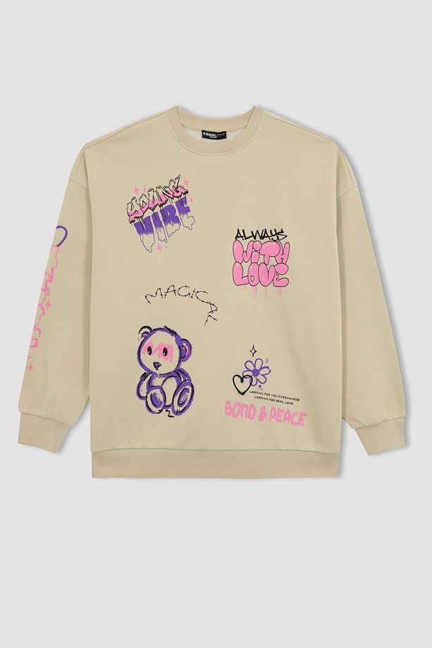 Coool Oversize Fit Bisiklet Yaka Kalın Sweatshirt A4755ax23wn - 7