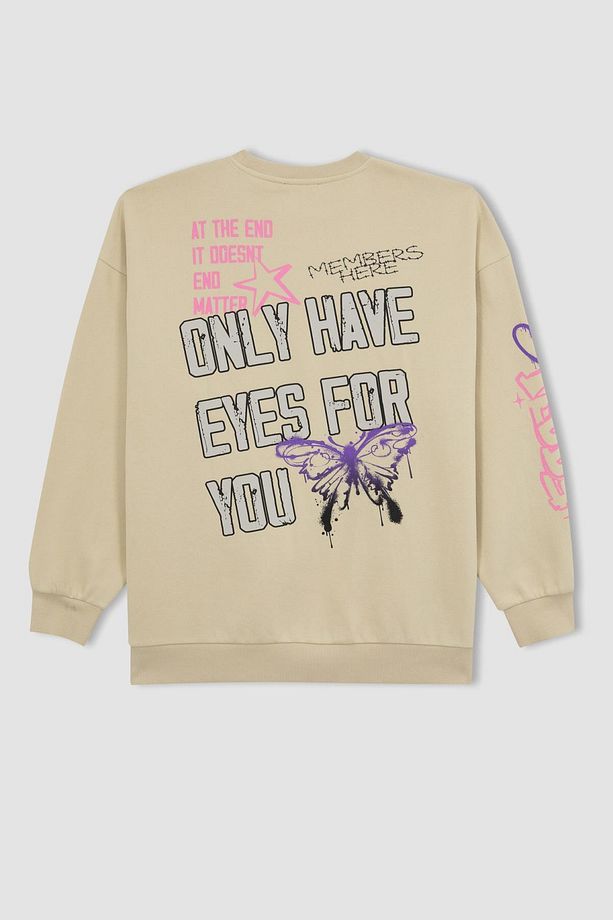 Coool Oversize Fit Bisiklet Yaka Kalın Sweatshirt A4755ax23wn - 8