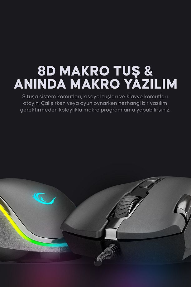 Smx-g72 Greedy Drag Click 8 Tuşlu Rgb Ledli Makrolu 7200dpı Gaming Oyuncu Mouse - 4