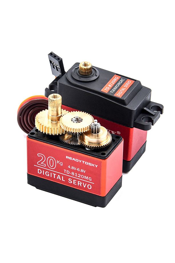 Td-8120mg 20kg 180 Derece Metal Dişli Servo Motor 20kg Yüksek Tork Su Geçirmez Çift Rulman - 2