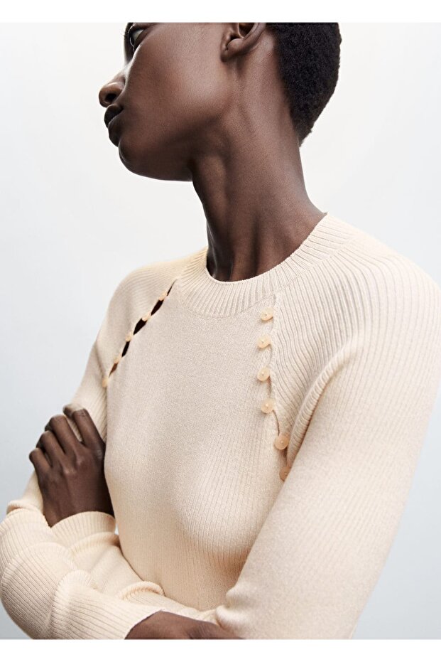 Strickpullover mit Knopfdetail - 8