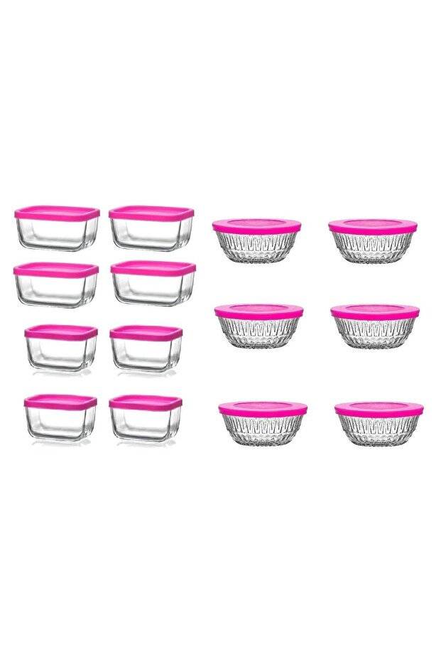 3 Size Glass Breakfast Storage Set - 14 Pieces