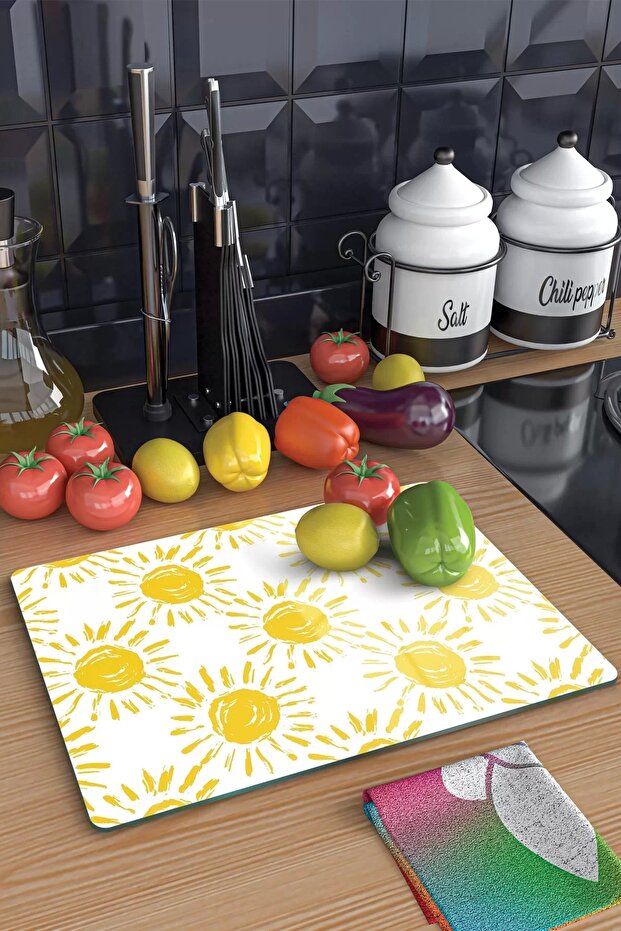 Sun Patterned Glass Cutting Board - 6