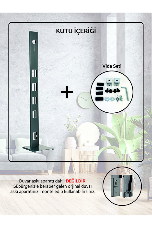 White Color Square Base Vertical Vacuum Cleaner Stand for Dreame 1c, V8, V9, V9b, V9p, V10 Models - 7