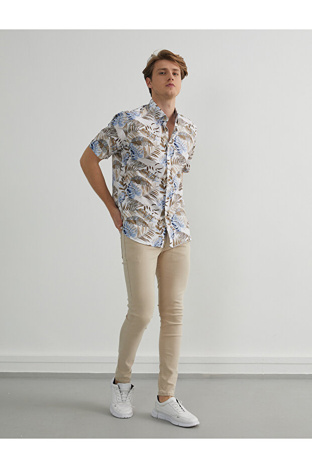 قميص منقوش بأكمام قصيرة - 6