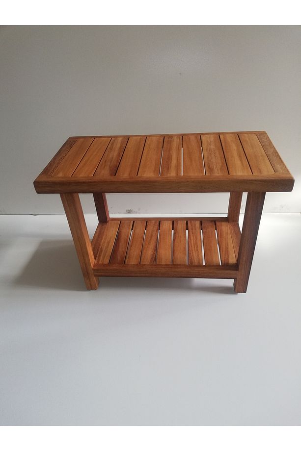 Iroko Duş Oturağı 30x80x40cm Ağaç Duş Taburesi Teak Tabure - 5
