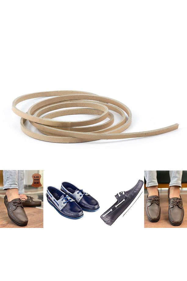 Deri Ayakkabı Bağcığı, Nubuk Timberland Dexter Vb. Ayakkabıya Uygun Deri Bağcık, 1 Adet - 100 cm - 1