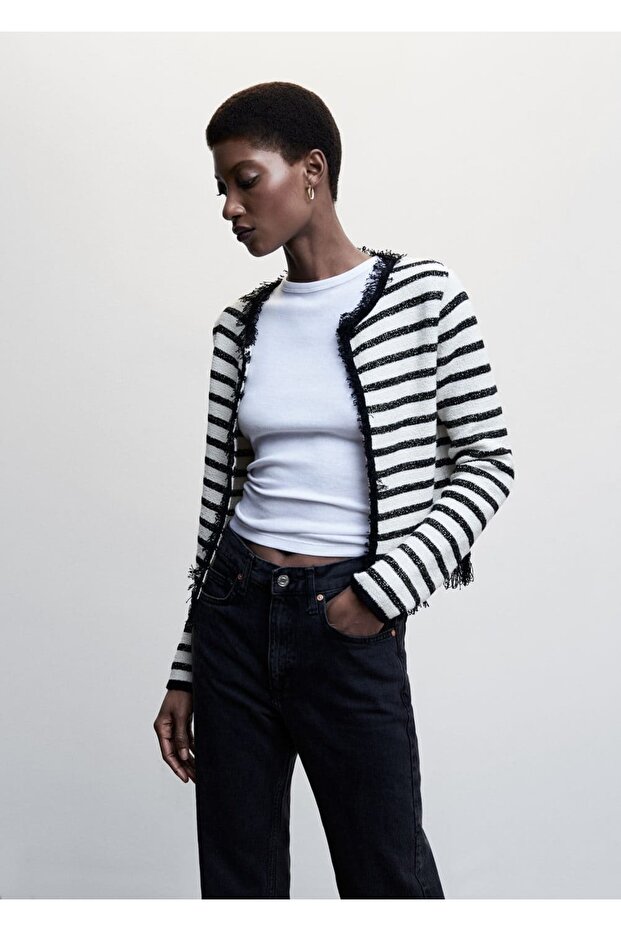 Striped Seamless Cardigan