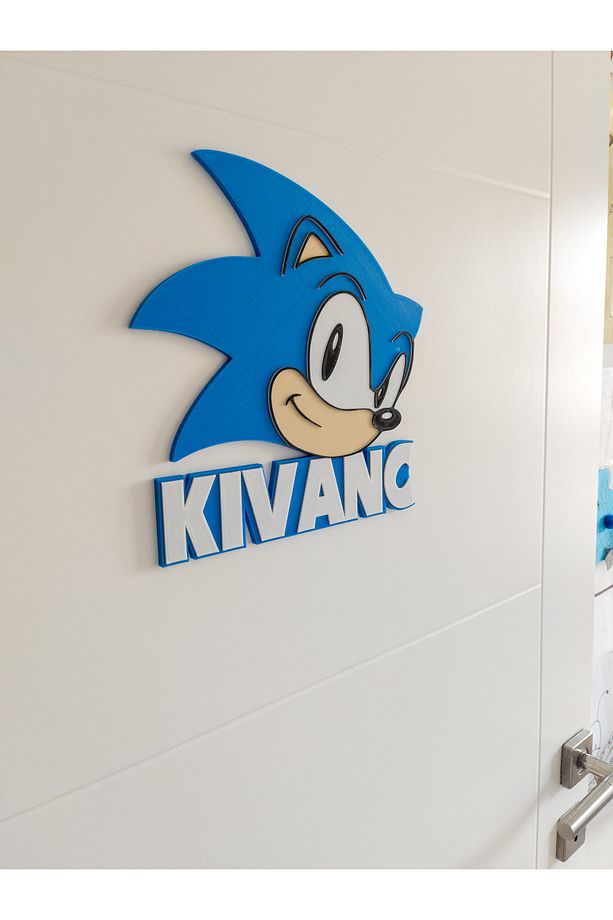 3 Boyutlu Kirpi Sonic Çocuk Odası Dekor Kapı Ve Duvar Süsü Parti Süsü - 5
