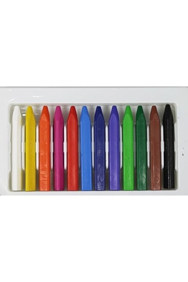 Üçgen Mum Boya 12'li Jumbo Triangular Polimer Crayons - 1