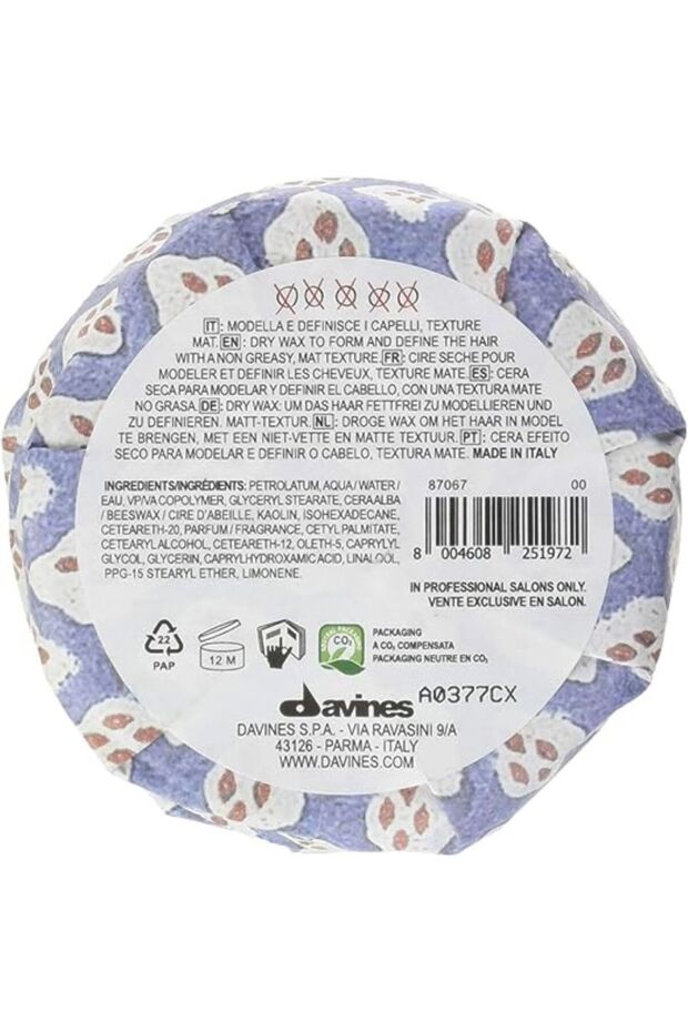 DAVİNES Mat Görünümlü, Yüksek Tutuşlu Şekillendirici Wax 2.69 o.z.US.Net wt ECBeauty!Q80 - 5