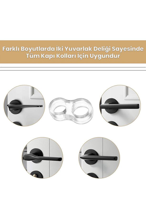 4 Adet Kapı Kolu Pencere Stoperi, Kapı Arkası Duvar Koruyucu Tampon, Silikon Durdurucu - 4