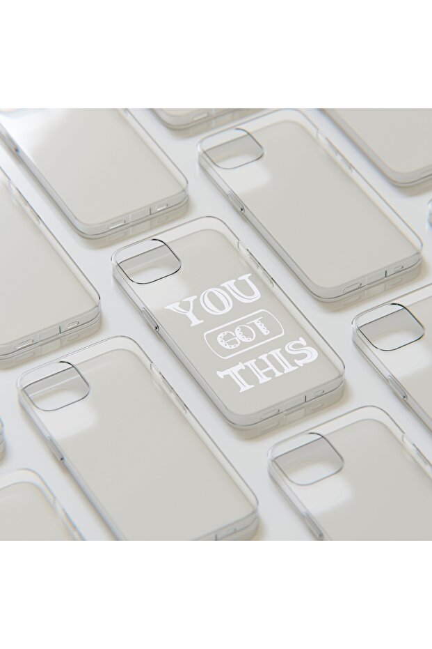 iPhone 13 Compatible Patterned Transparent Shock Absorbing Durable Case - 7