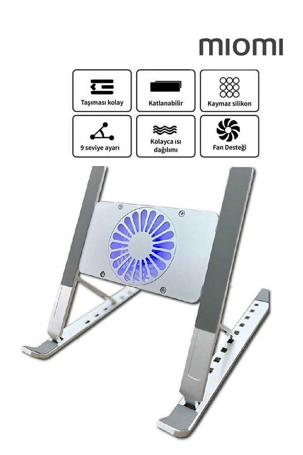 Yükseklik Ayarlı 9 Kademeli Notebook Laptop Soğutucu Stand - 1