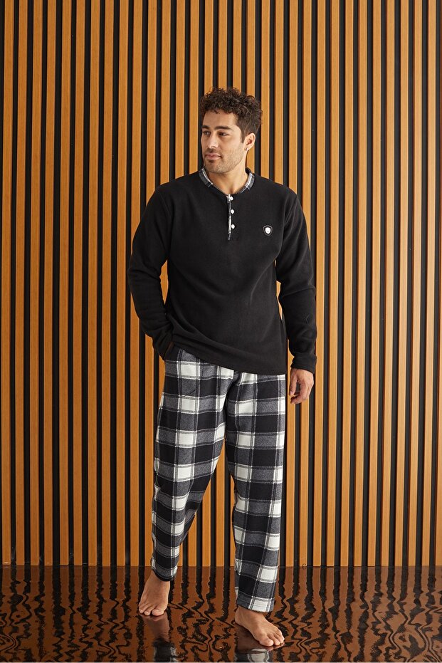 tissue Ekose Polar Erkek Pijama Takımı - 2