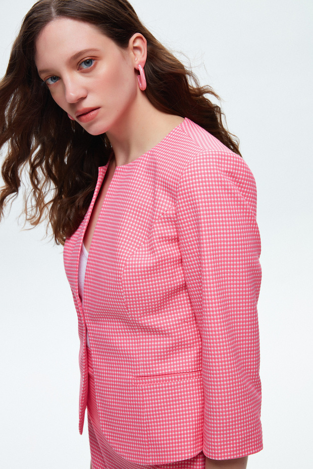 Agraflı 3/4 Kol Ceket - 4