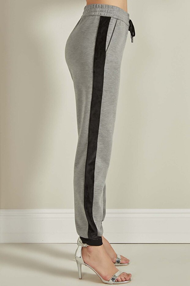 Ribana Paça Gri Örme Eşofman Altı - 6