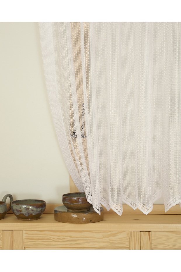 Mesh Tulle White 1-2 Sparse Pleat