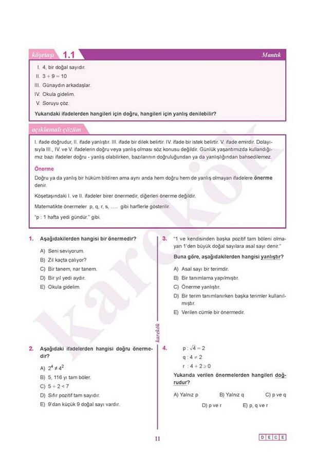 Karekök Yayınları 9.sınıf Matematik Konu Anlatımı Mps (MODÜLER PİRAMİT SİSTEMİ) Soru Bankası Seti - 7