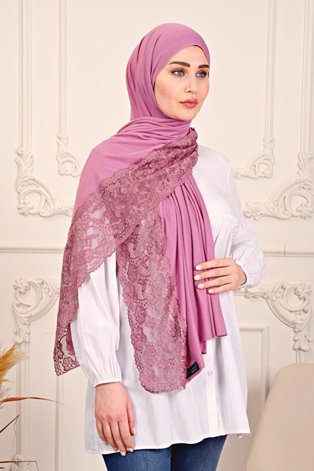 Penye Şal Dantelli - 5