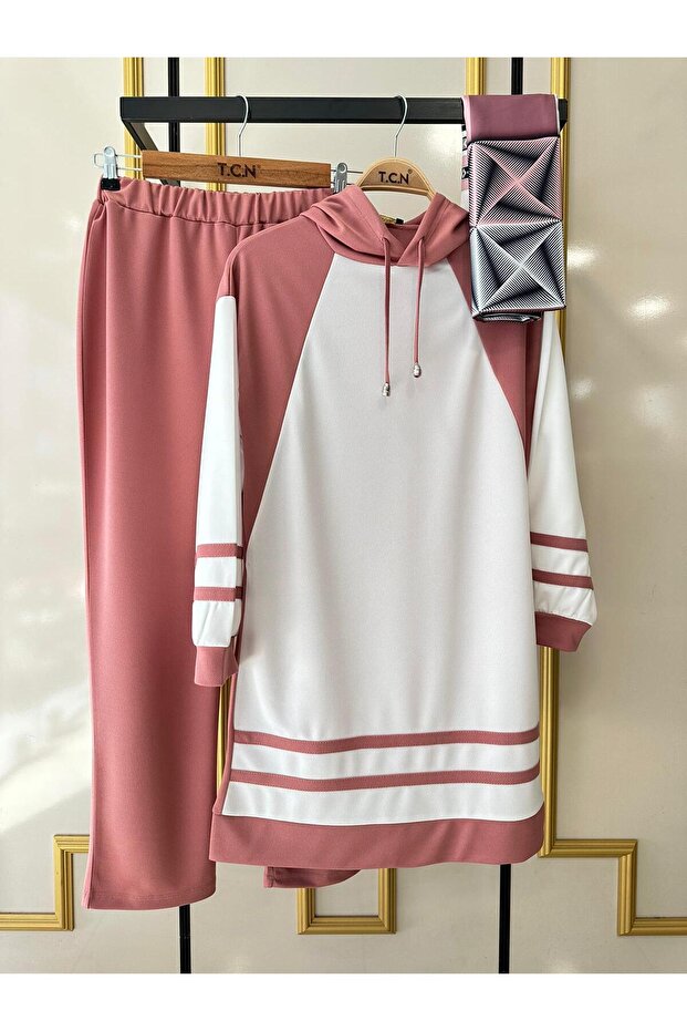 Women's Lycra Scuba Fabric Hooded Bottom and Top Set