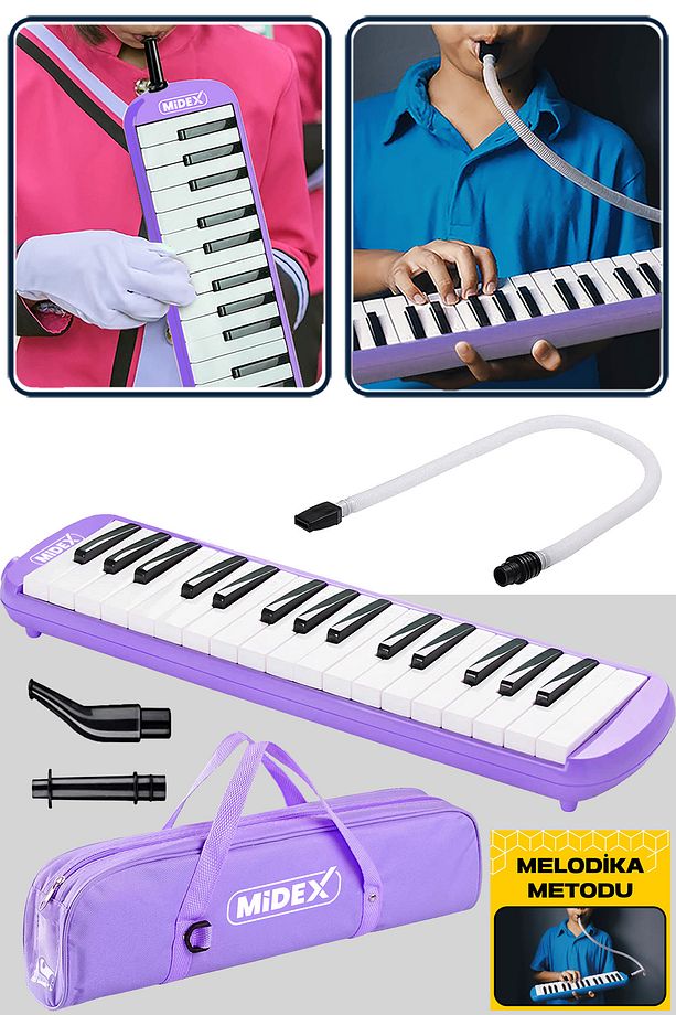 ML-32PU Mor Melodika Seti 32 Tuşlu METOD HEDİYE (Tuşlarda Nota Yazmaktadır) - 3