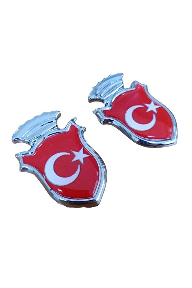 Turkish Flag Vehicle Pole Coat of Arms (2 Pieces)