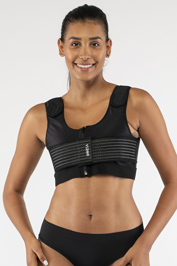 Post Liposuction Zippered Breast Enlargement Post-Op Bra - Support and Controlled Edema