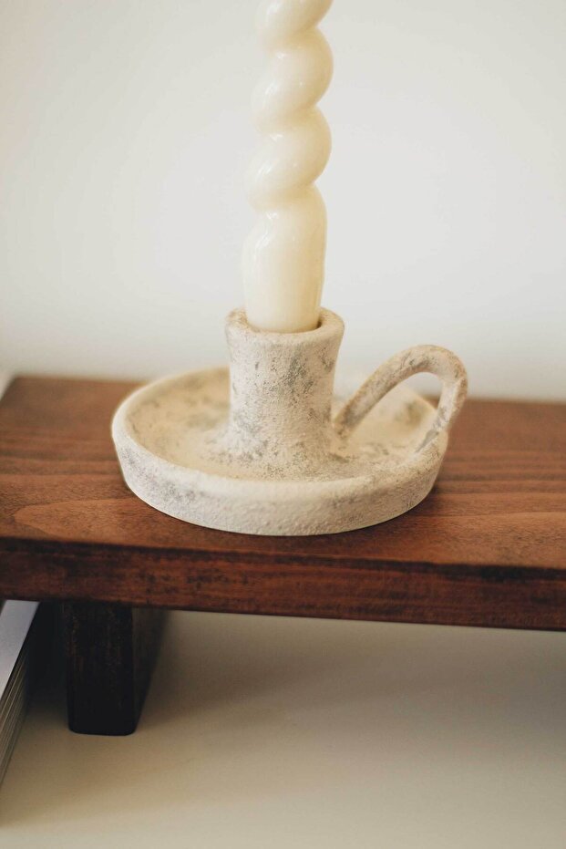 Muse Açık Bej Mini Şamdan Mumluk - 4