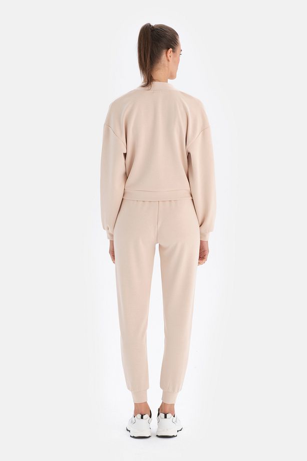 Ekru Jogger Paça Eşofman Altı - 2