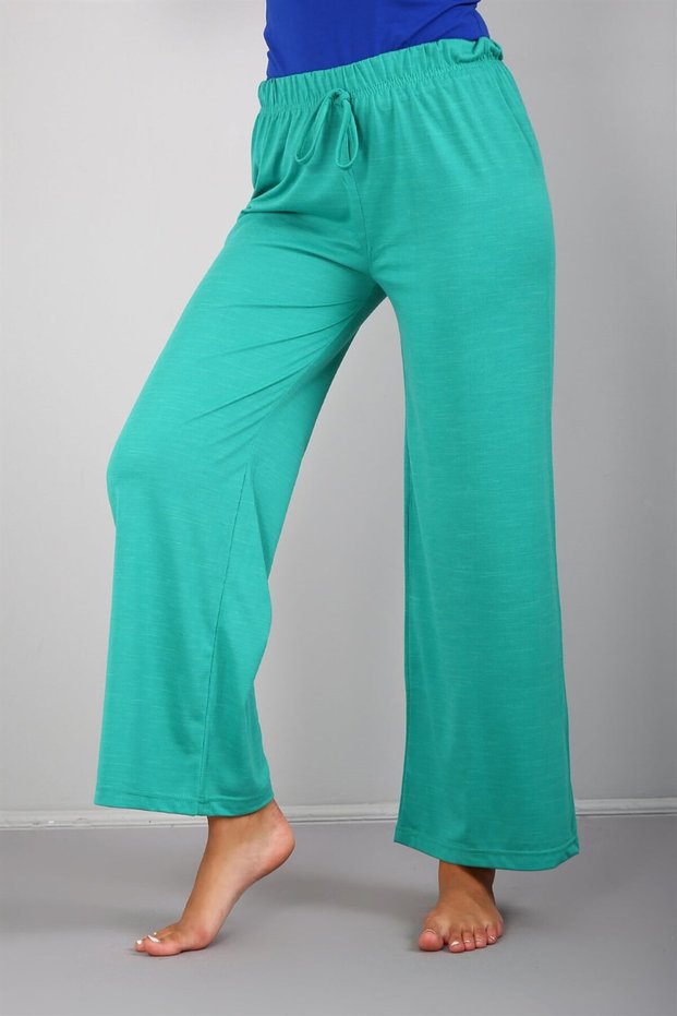 Fashion Stripe Combed Cotton Wide Leg Trousers 210036