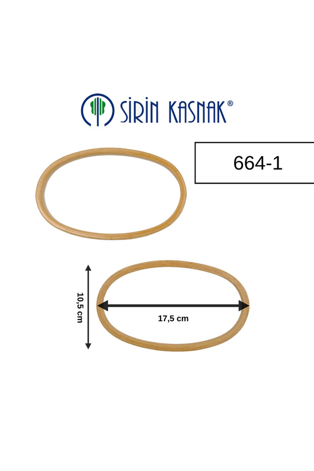 Natural Wooden Bag Handle Natural 17.5 x 10.5 cm 664-1 Model