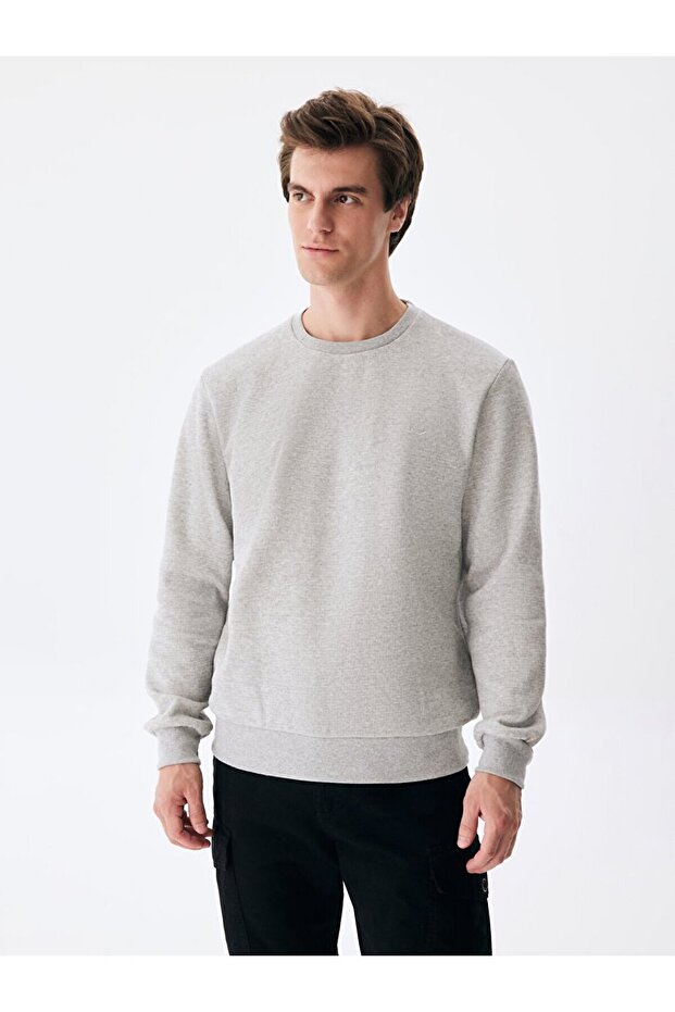 طاقم الرقبة البلوز الرمادي - 2