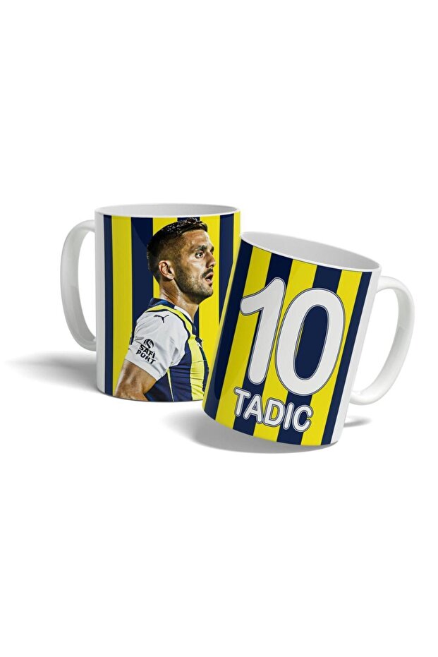 Tadic Yellow Navy Blue Sticky Design Printed Mug