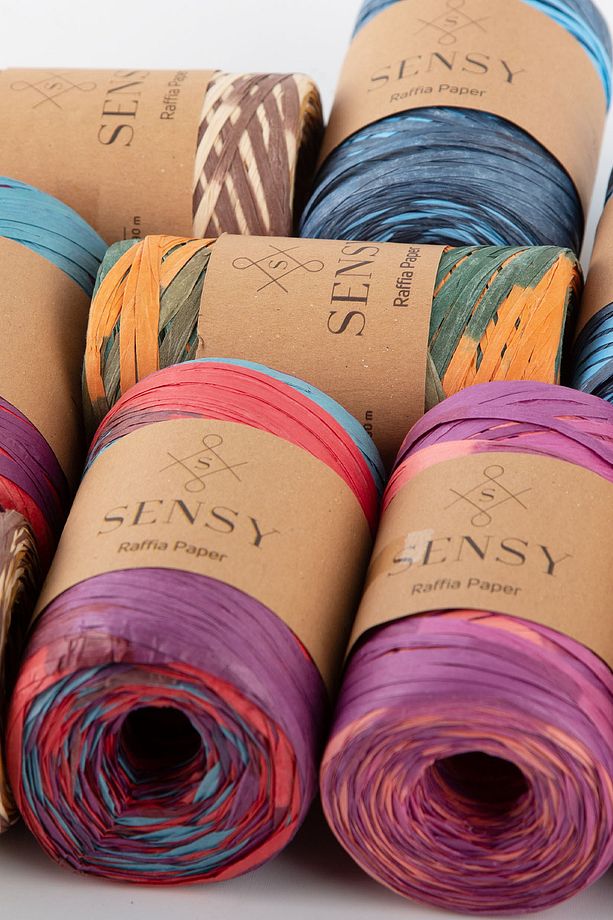 Premium Multi Çok Renkli 290 Metre Rafya İp Çanta İpi Raffia İp Kağıt İp Supla İpi - 6