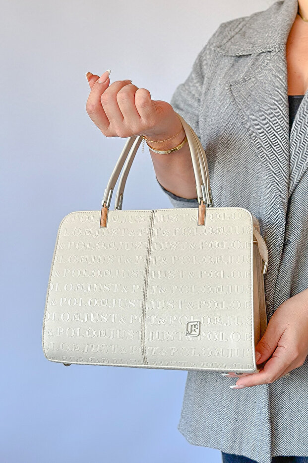 Large Size 7-Piece Classic Model Women's Shoulder Bag 28 cm X 21 cm 4079 Cream Gzd