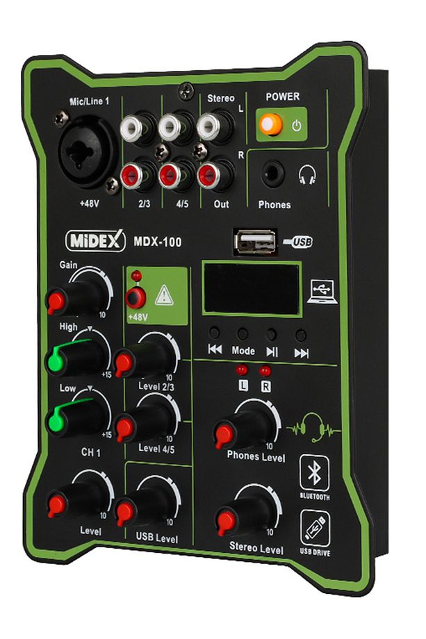 MDX-100 Stüdyo Kayıt İçin Ses Kartlı Mixer +48V Phantom Power ile Stüdyo Mikser - 5