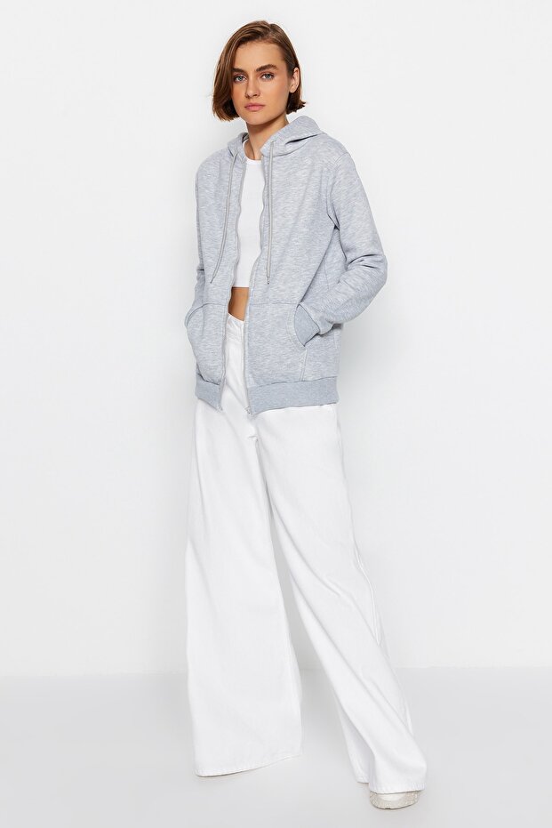 Сірий світшот з капюшоном Orme - 1