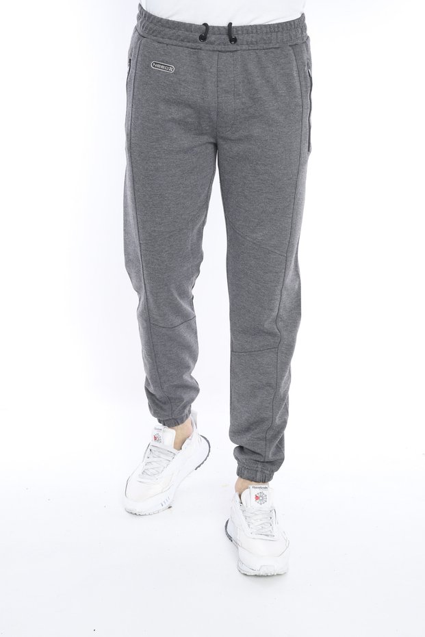 Men's Gray Zippered Pocket Jogger Sweatpants